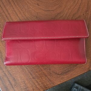 Rare Vintage COACH women's embossed leather dual set wallet Made In Spain